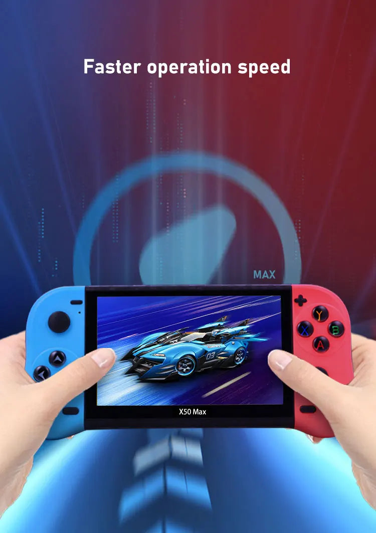 VILCORN X50 MAX Handheld Game Console – Retro PS1/GBA/SNES Portable Gaming Player