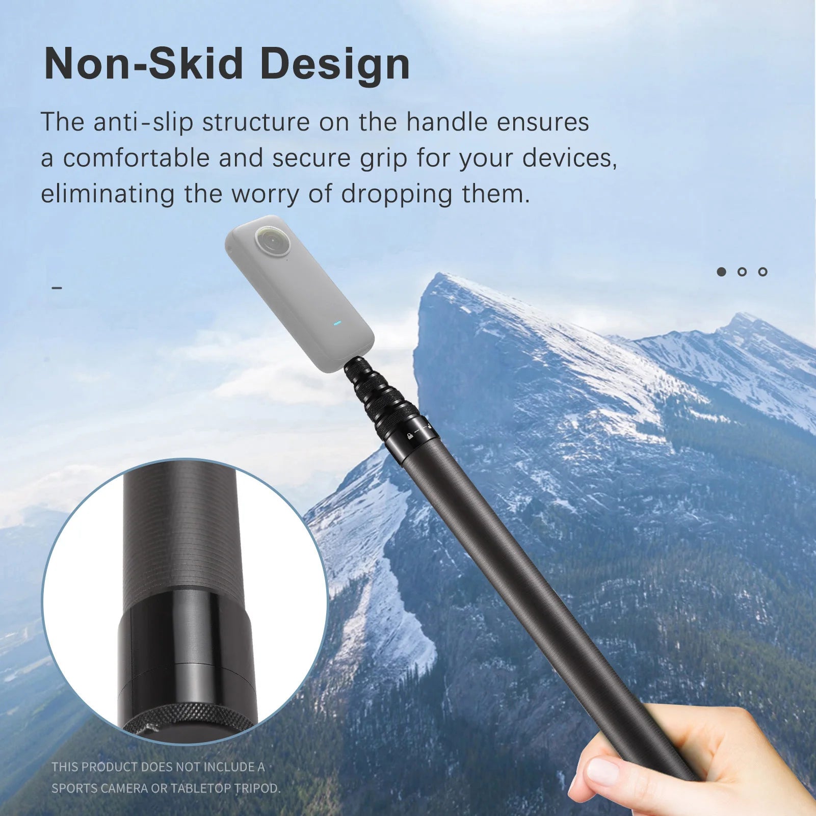 Insta360 3M Carbon Fiber Selfie Stick – 118" Long Telescopic Portable Selfie Stand for INSTA360 X2/X3