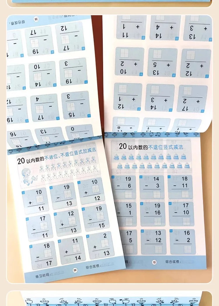 Children’s Math Practice Book – 80 Pages Addition & Subtraction Workbook for Kids Ages 2–5