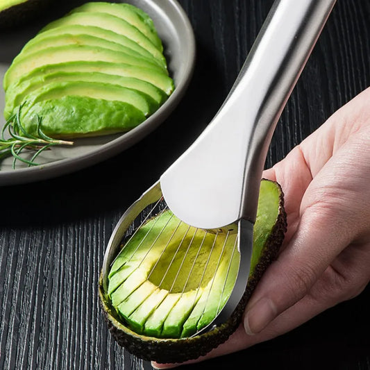 Avocado Knife Gadget 3-in-1 Stainless Steel Cutter Fruit Slicer Kitchen Tool