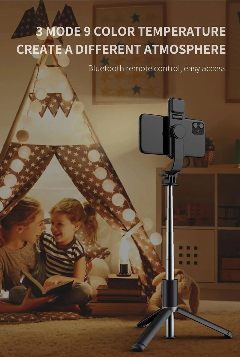 Xiaomi Selfie Stick 1045mm Bluetooth Tripod with LED Fill Light & Remote Shutter – Wireless Extendable Selfie Stand for Android & iPhone