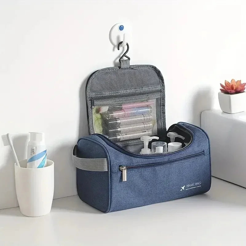 For Traveling Large Cosmetic Bag Leather Toiletry Bag for Men Women Dopp Kit Mens Hanging Toiletry Bag