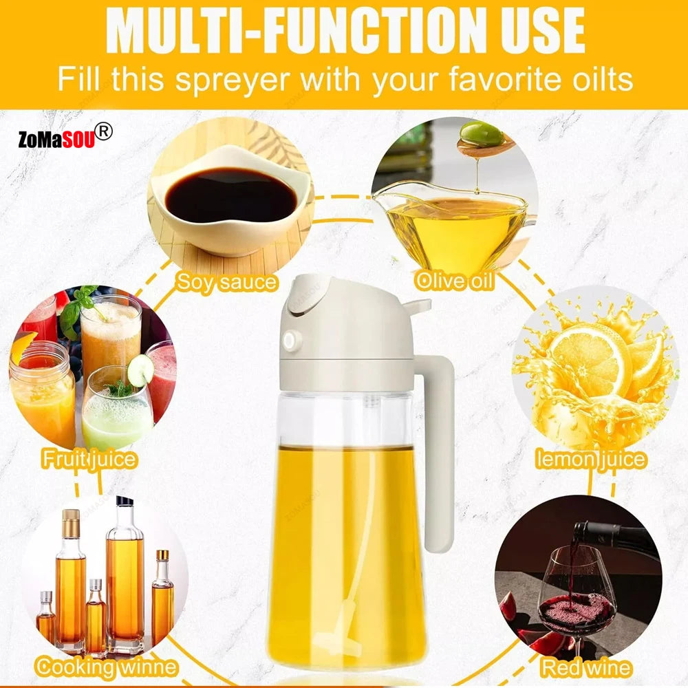 2-in-1 Oil Sprayer & Pourer Bottle for Cooking and BBQ