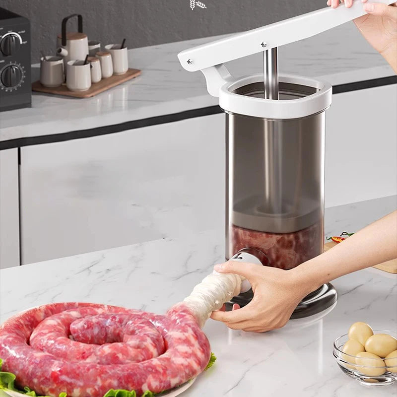 Manual Sausage Maker with 4 Stuffing Pipes – Heavy-Duty Meat Stuffer