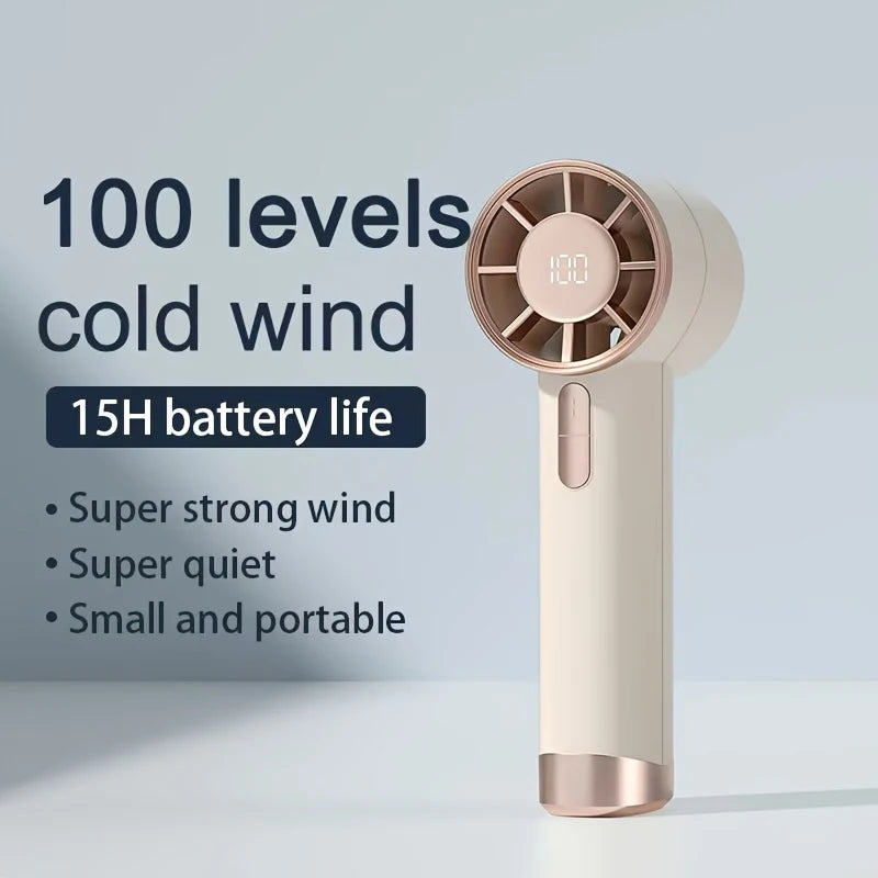 Xiaomi Mini Fan 5 Speed USB Charging Handheld Fan Digital Display Outdoor Camping Portable Fan Home Use and Gifts with Lanyard