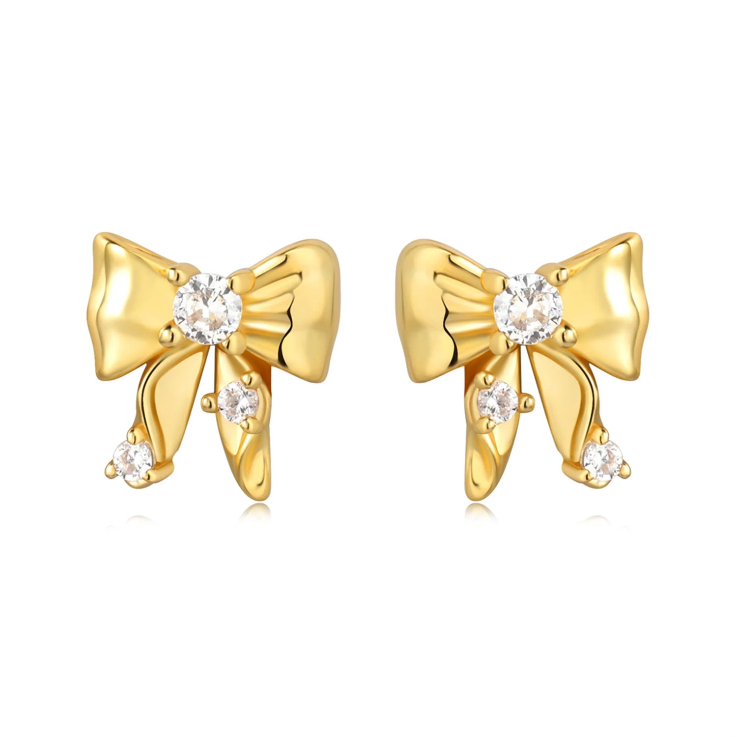 925 Sterling Silver Pink Heart Bow Stud Earrings – Elegant Gift for Women