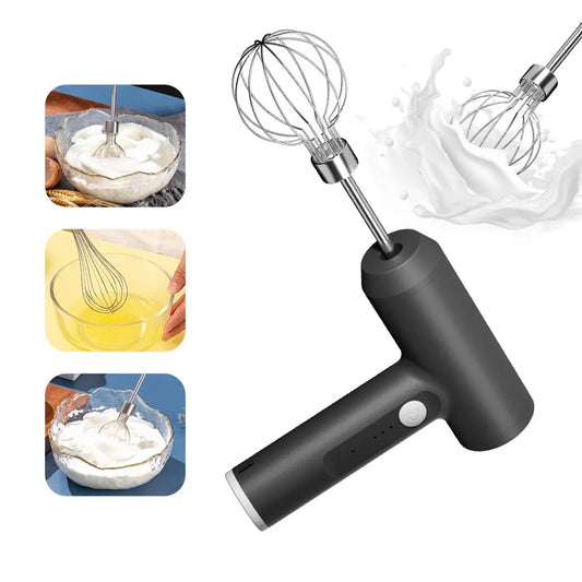 Wireless 3-Speed Electric Food Mixer Portable Egg Beater for Baking
