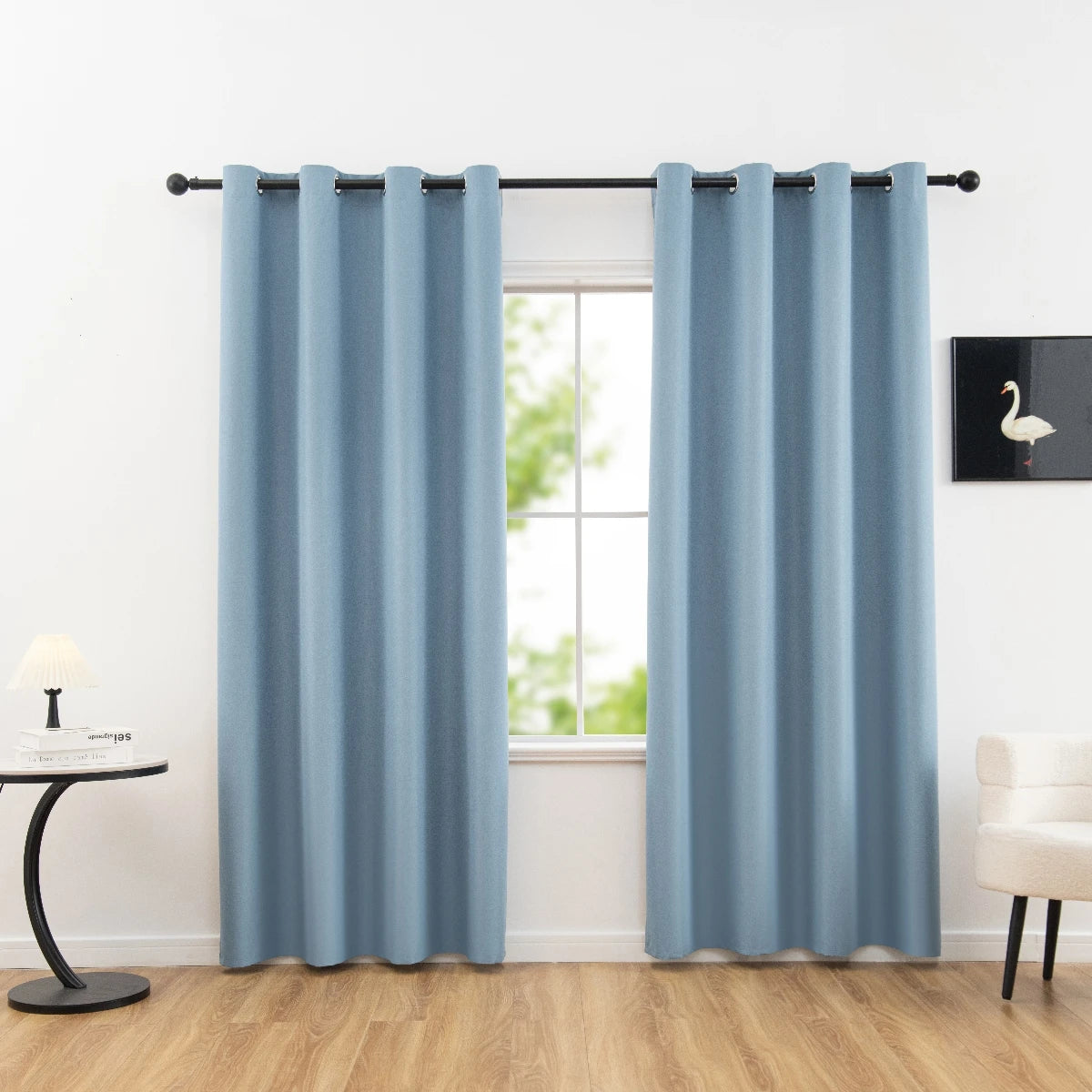 1pc Solid Blackout Curtain with Grommets – Total Privacy Bedroom Drapes