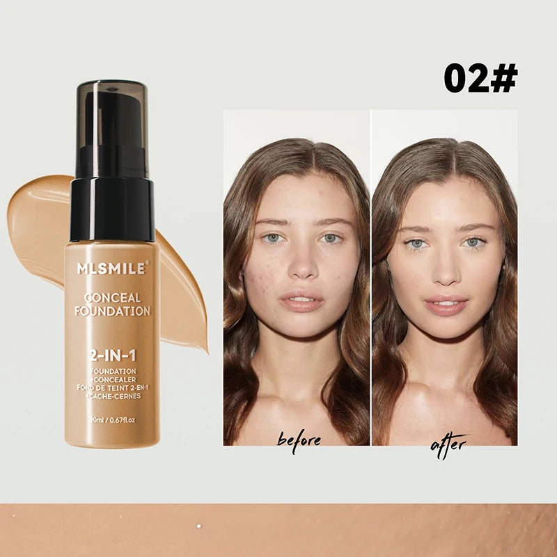 Face Foundation Cream – Oil-Control Matte BB Cream, Waterproof Full Coverage Liquid Concealer Base