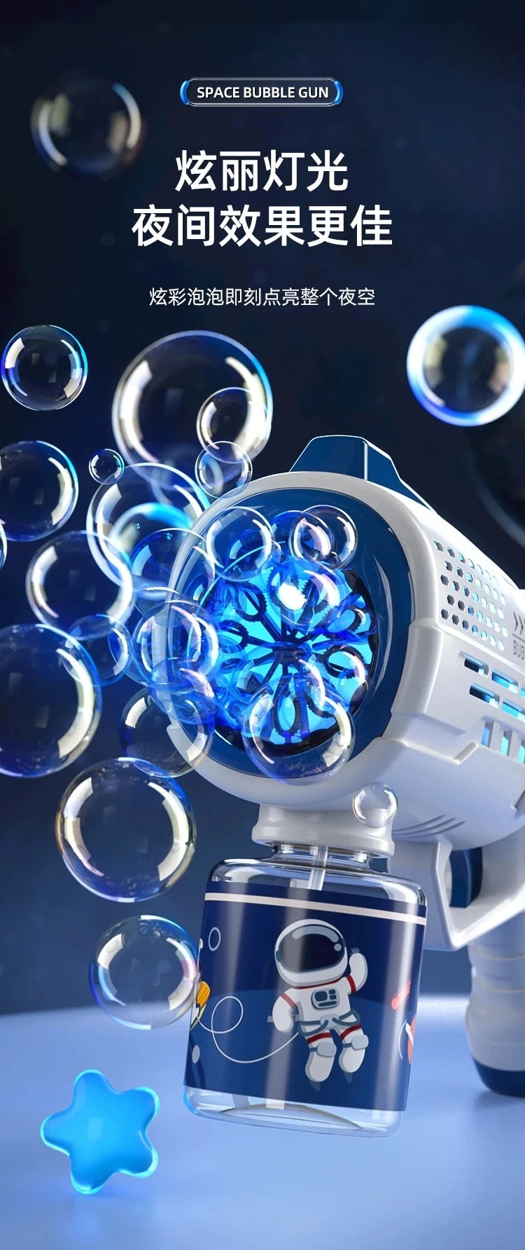 Astronaut Bubble Gun Toy – Fully Automatic Bubble Machine for Kids