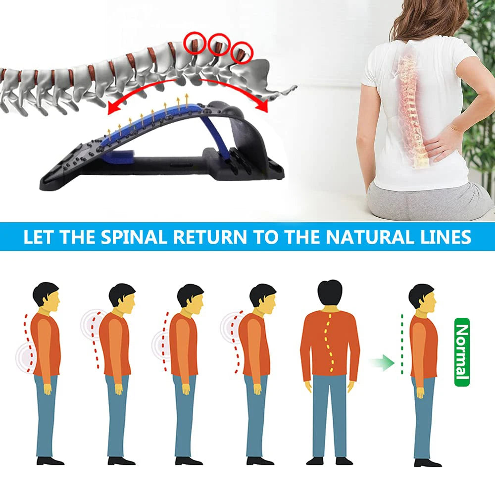Adjustable 4-Level Back Stretcher & Lumbar Spine Massager