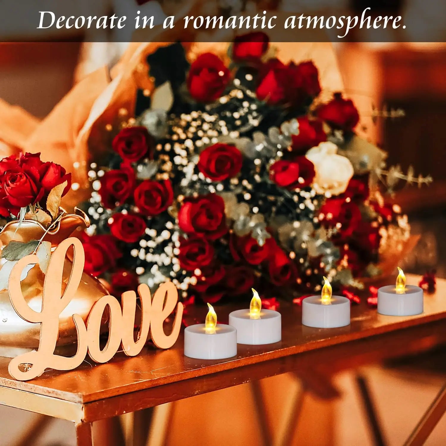 24Pcs Flameless LED Tea Light Candles – Warm White Wishing Candle Set for Holiday Decor