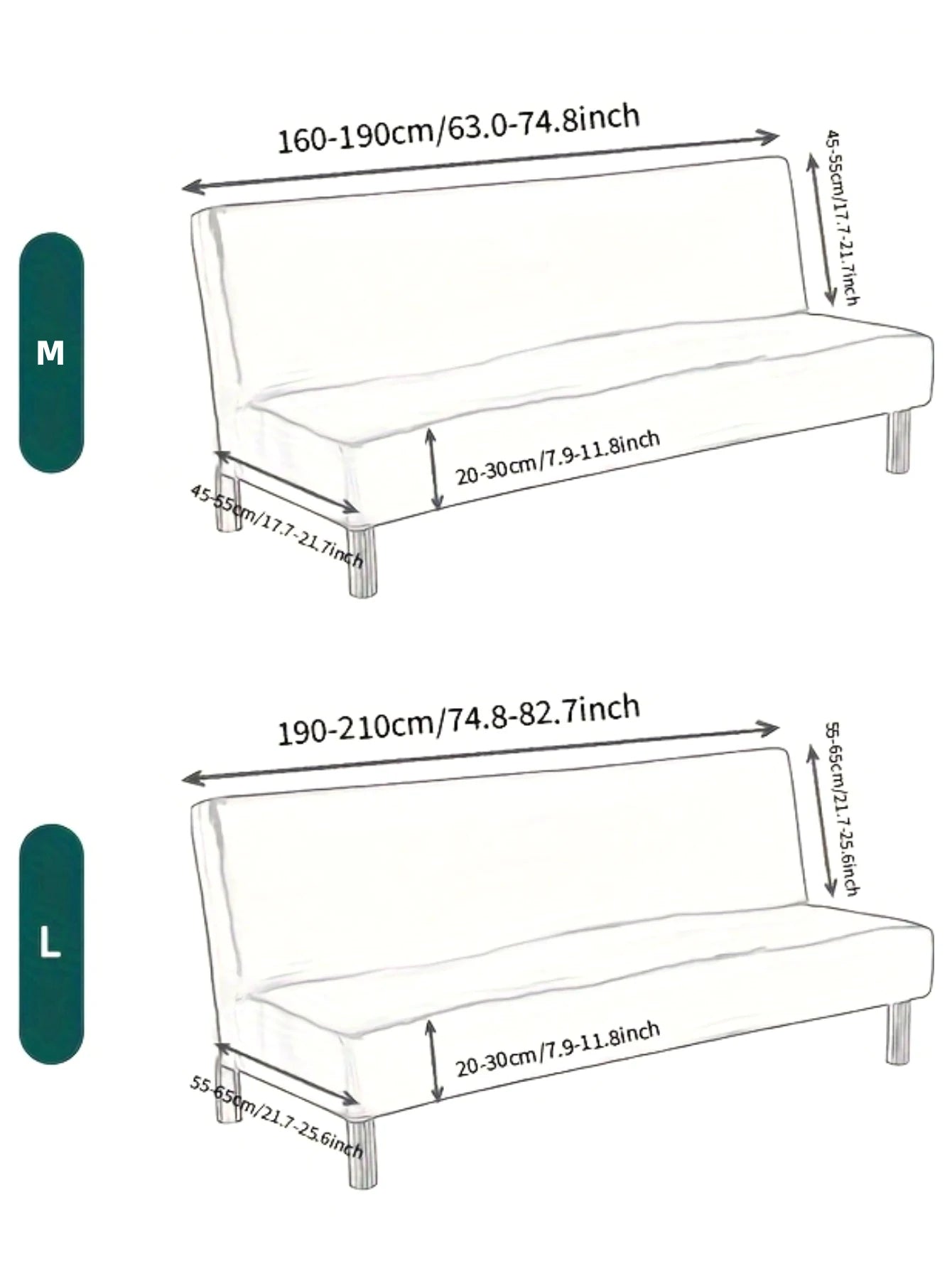 Armless Futon Sofa Cover Spandex Non-Slip Furniture Protector Removable Washable Folding Sofa Bed Cover For Bedroom Living Room