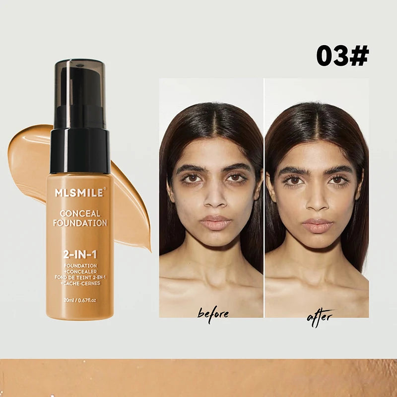 Face Foundation Cream – Oil-Control Matte BB Cream, Waterproof Full Coverage Liquid Concealer Base