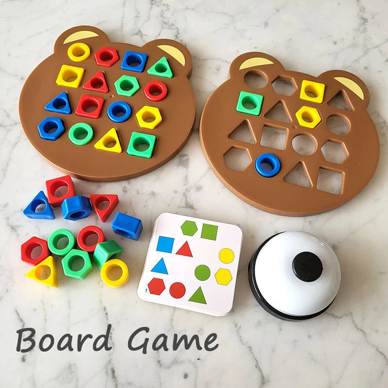 Children’s Geometric Matching Puzzle Game – Color Shape Jigsaw Board Educational Toy for Kids Learning & Interaction