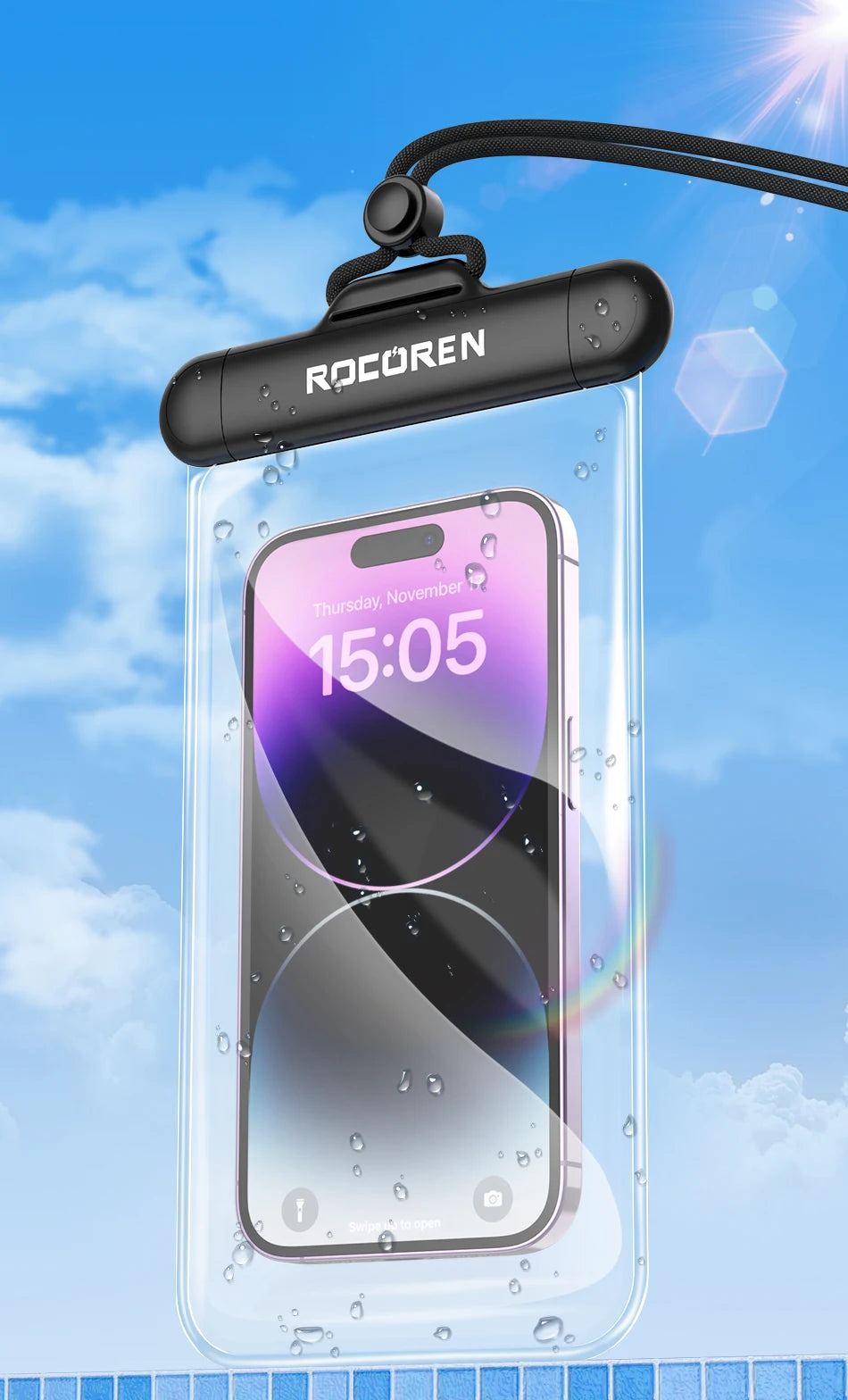Rocoren Waterproof Phone Case for iPhone 14 13 Pro Samsung Xiaomi Universal Water Proof Phone Pouch Transparent Protection Cover