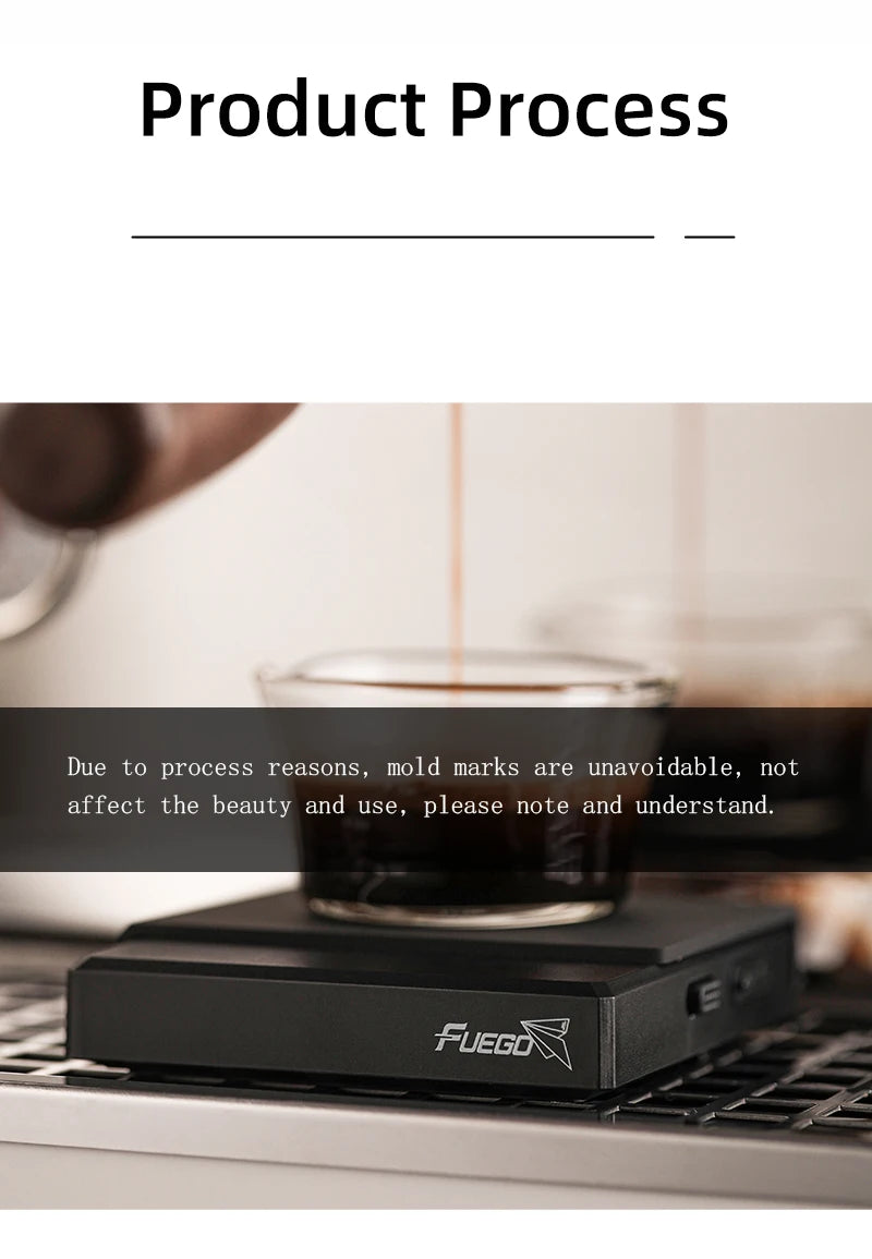 Fuego Kitchen Coffee Scale with Timer Rechargeable 0.1g Digital Espresso & Drip Brewer