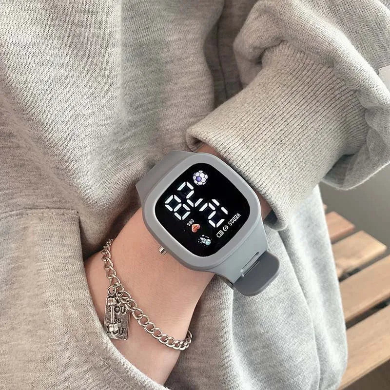 Unisex LED Digital Sports Watch Big Dial Waterproof Silicone