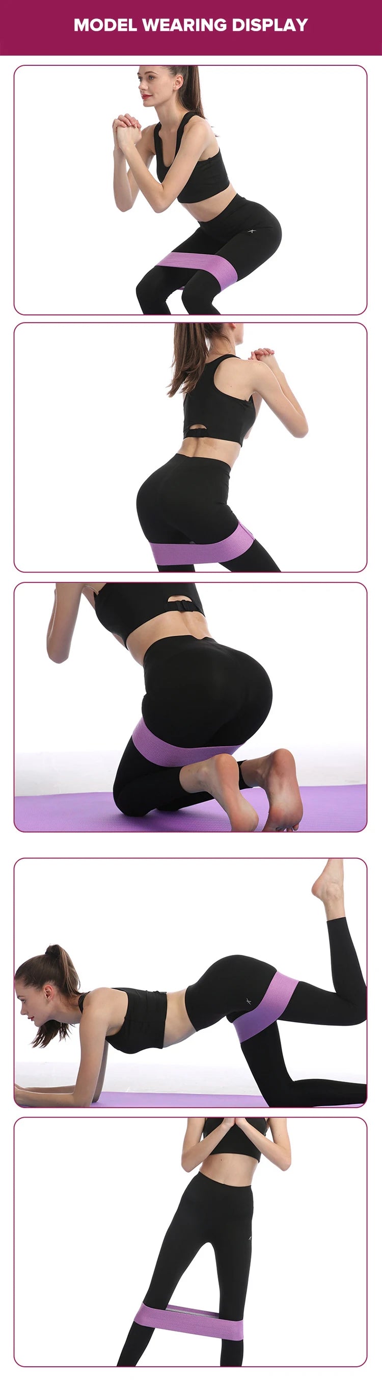 Women’s Resistance Band Set – 3-Level Stretch Bands for Yoga, Squats & Glute Workouts