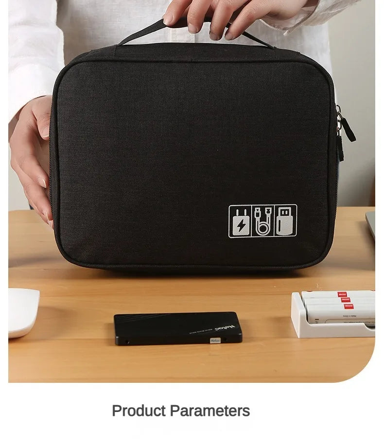 Cable Storage Bag Waterproof Digital Electronic Organizer Portable USB Data Line Charger Plug Storage Bag Travel Cable Organizer