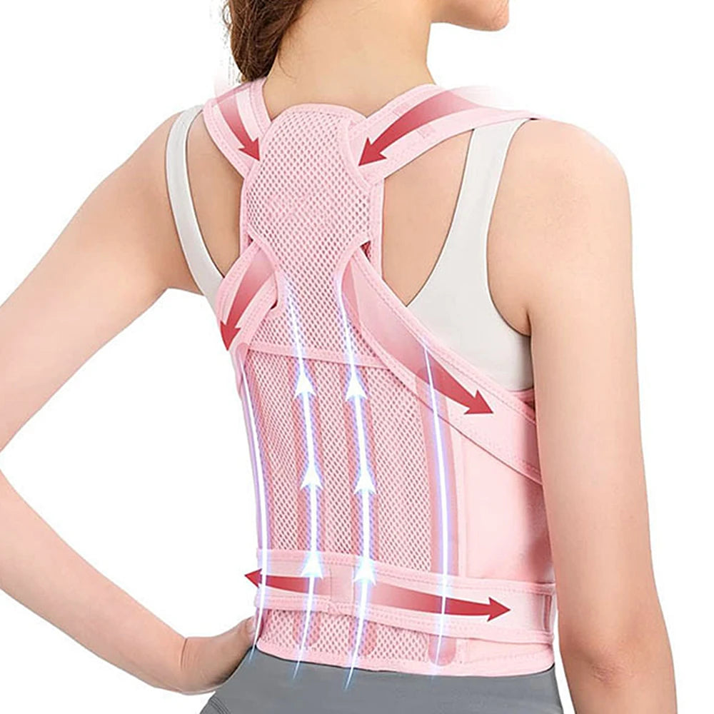 Women’s Adjustable Back Brace Posture Corrector for Upper & Lower Back