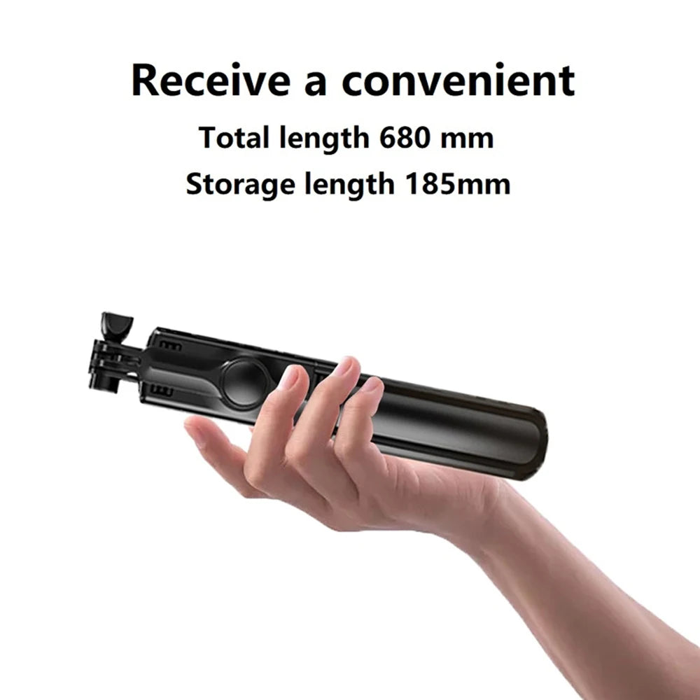 Wireless Bluetooth Selfie Stick Tripod with Fill Light & Remote – Foldable Portable Phone Stand for iPhone & Android