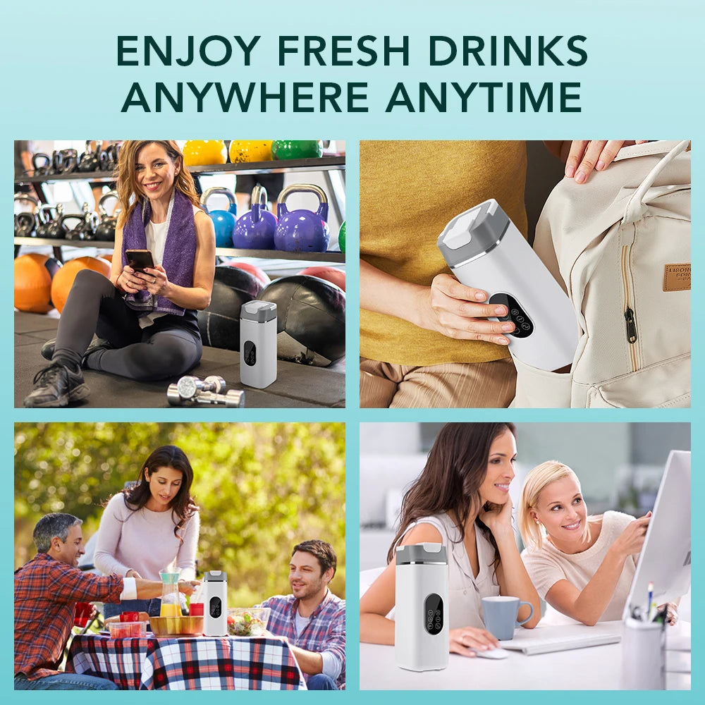 6-Blade Portable Electric Juicer Cup USB Rechargeable Personal Blender
