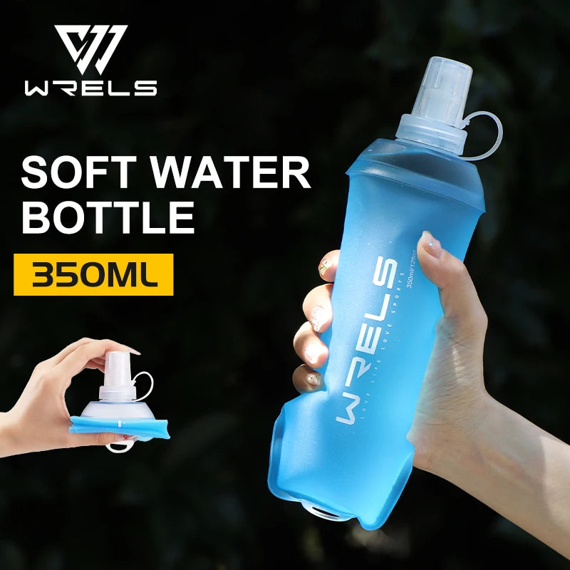 WRELS Foldable Silicone Water Bottle Outdoors Traveling Sport Running Cycling Kettle Healthy Soft Material TPU BPA-Free Kettle