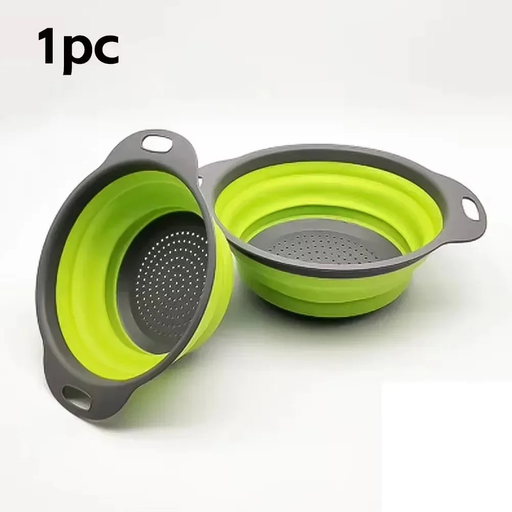 Silicone Folding Drain Basket – Collapsible Fruit & Vegetable Strainer
