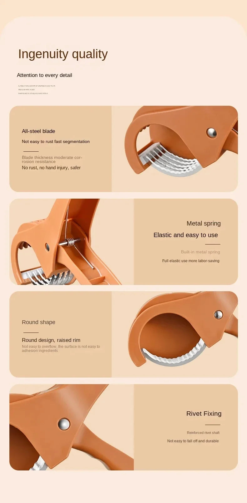 HooFun Multi-Functional Stainless Steel Vegetable & Fruit Slicer