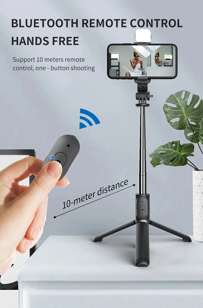 Xiaomi Selfie Stick 1045mm Bluetooth Tripod with LED Fill Light & Remote Shutter – Wireless Extendable Selfie Stand for Android & iPhone