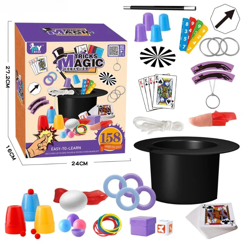 Children’s Magic Tricks Kit – Beginner Magic Set with Cards & Interactive Props