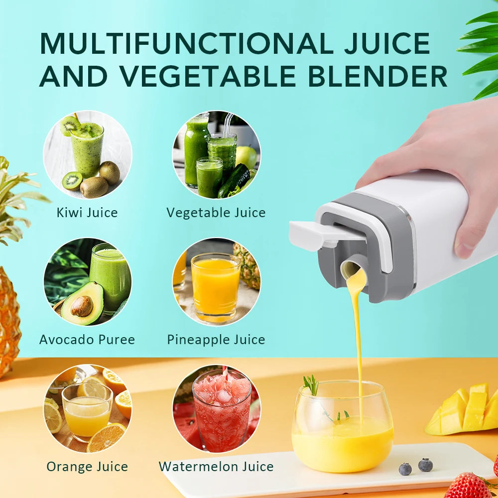 6-Blade Portable Electric Juicer Cup USB Rechargeable Personal Blender