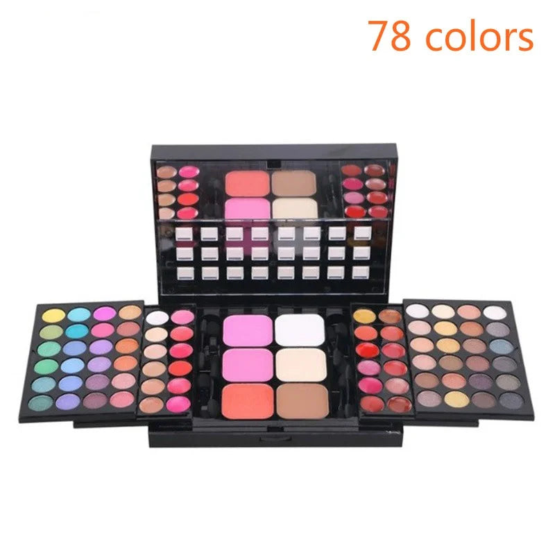 40/74/78 Color Eyeshadow Palette – Matte & Pearlescent Glitter Waterproof Makeup