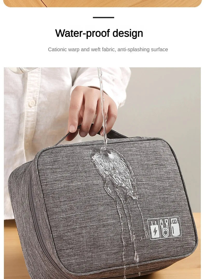Cable Storage Bag Waterproof Digital Electronic Organizer Portable USB Data Line Charger Plug Storage Bag Travel Cable Organizer
