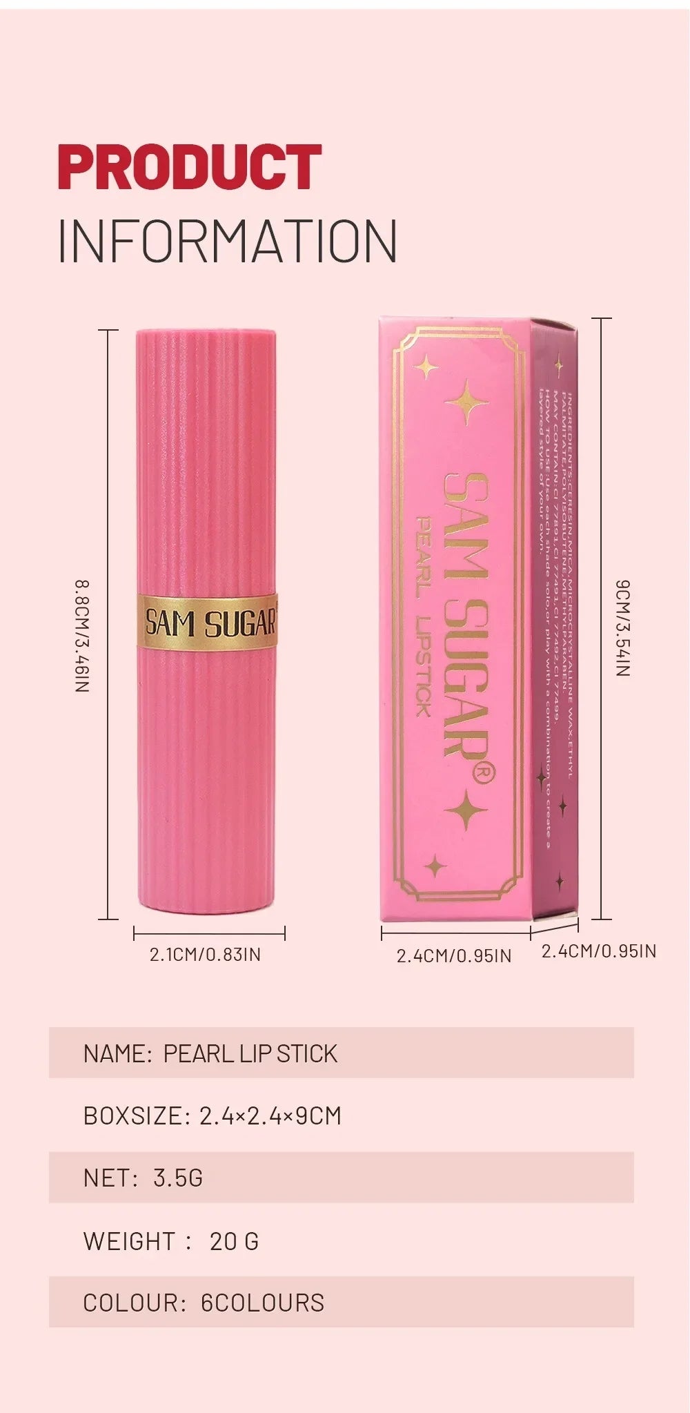 Nude Pink Metallic Glitter Lipstick – Long-Lasting Waterproof Shimmery Lip Gloss