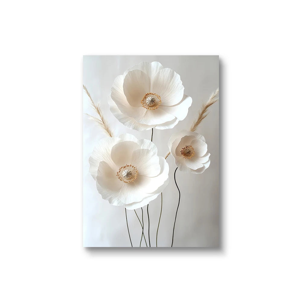 1/3pcs Frameless Nordic Peony Canvas – Modern Floral Wall Art for Home Décor