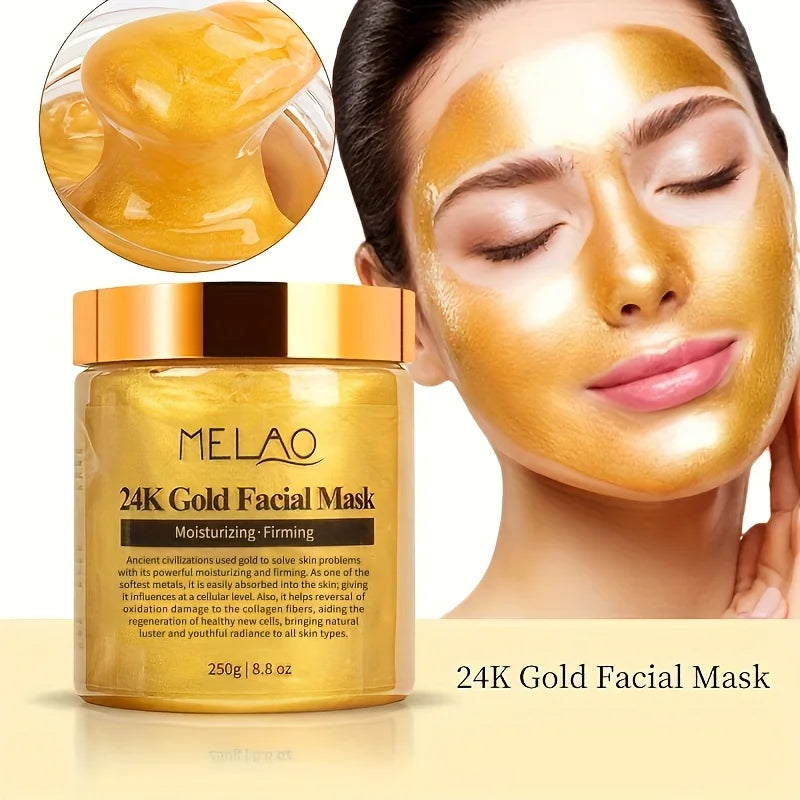 MELAO 24K Gold Face Mask – Collagen Moisturizing Facial Mask for Radiant Skin