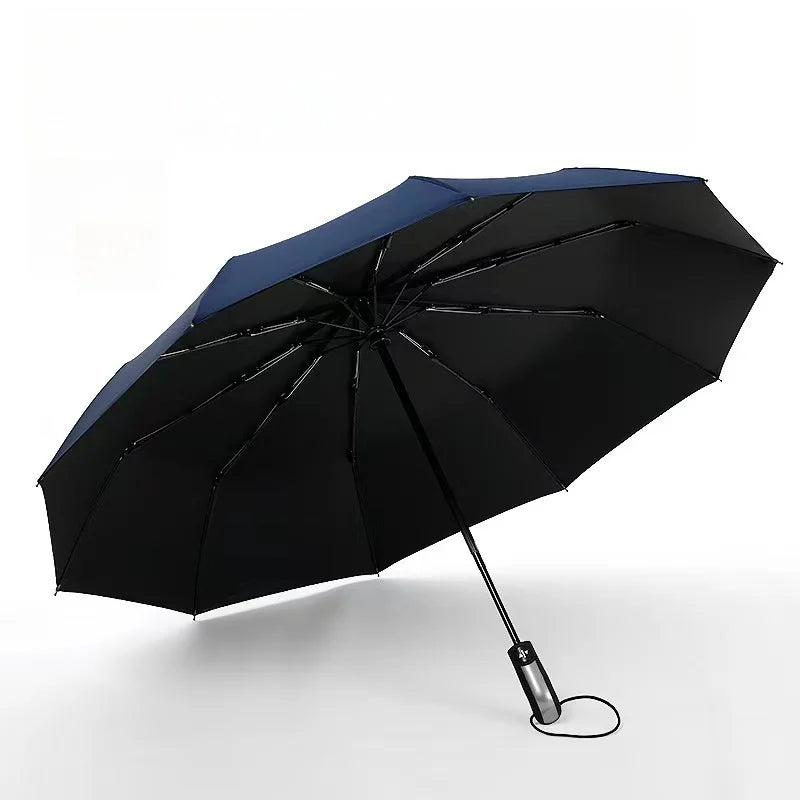 Automatic Folding Vinyl Umbrella, Ten-Bone Umbrella Is Strong, Windproof and Rainproof, Large Umbrella for Business Use