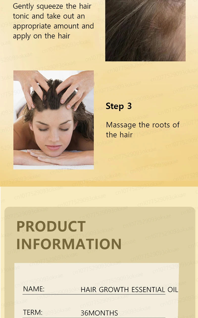 Hair growth essential oil, effectively repair baldness and hair loss, new hair growth