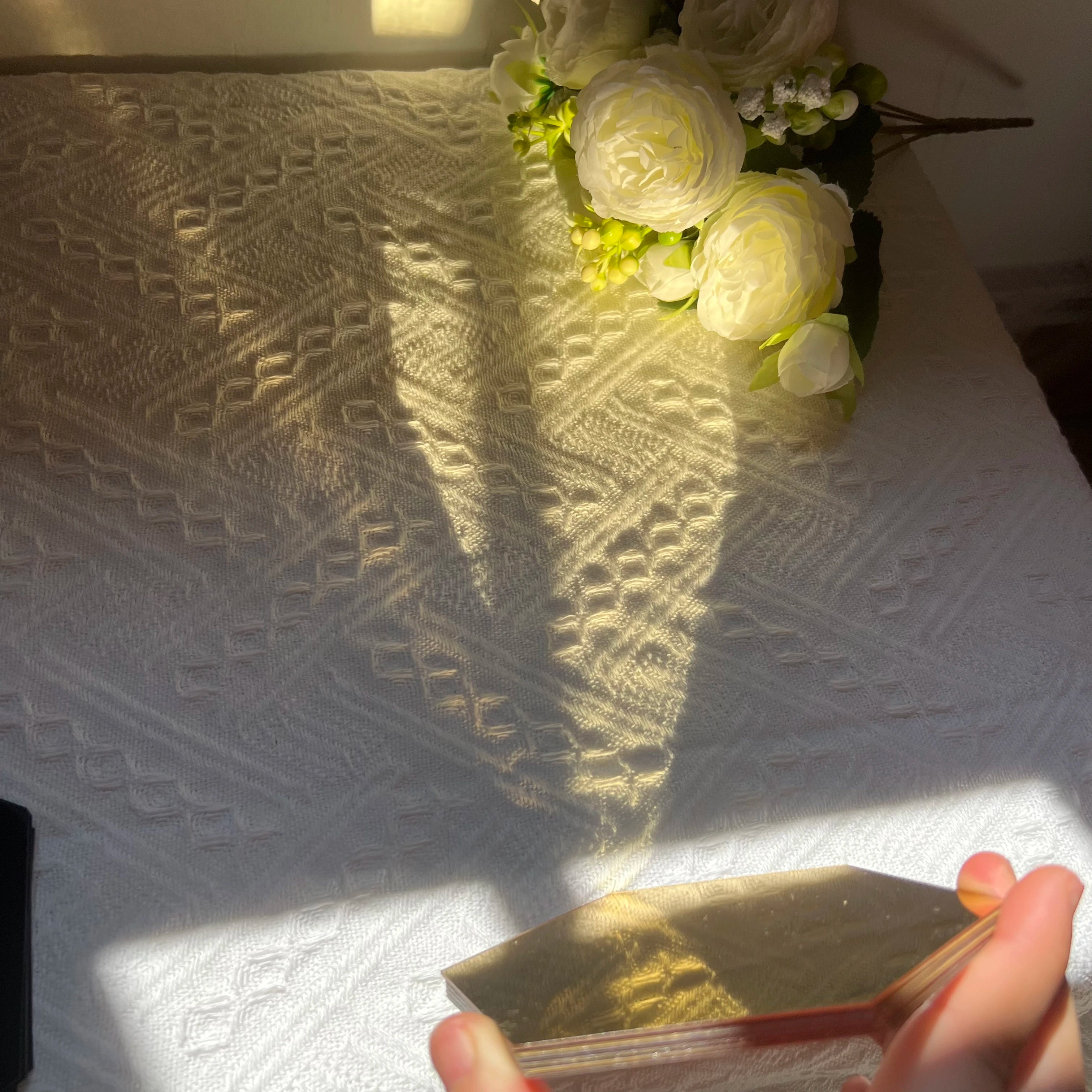 6/12pcs 3D Hexagon Mirror Wall Stickers – Rose Gold DIY Home & TV Background Decor