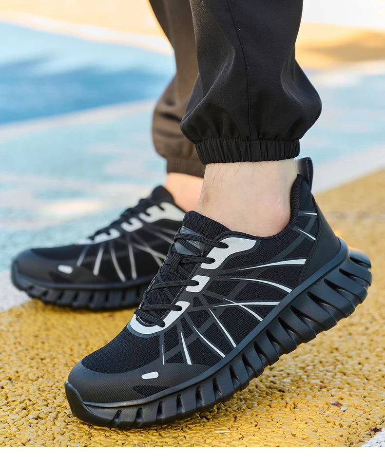 Pink Women’s Steel Toe Work Sneakers – Lightweight Safety Shoes Anti-Smash & Anti-Puncture