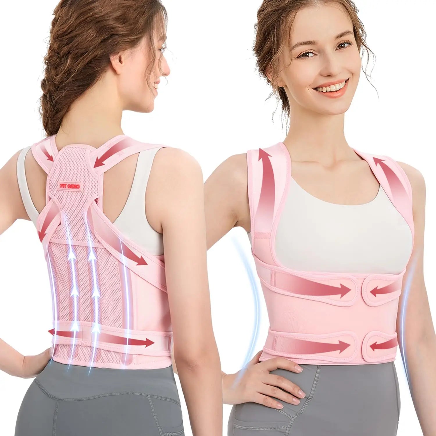Women’s Adjustable Back Brace Posture Corrector for Upper & Lower Back