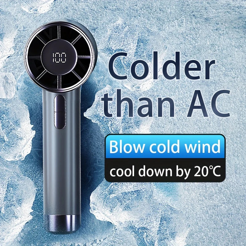 Xiaomi Mini Fan 5 Speed USB Charging Handheld Fan Digital Display Outdoor Camping Portable Fan Home Use and Gifts with Lanyard