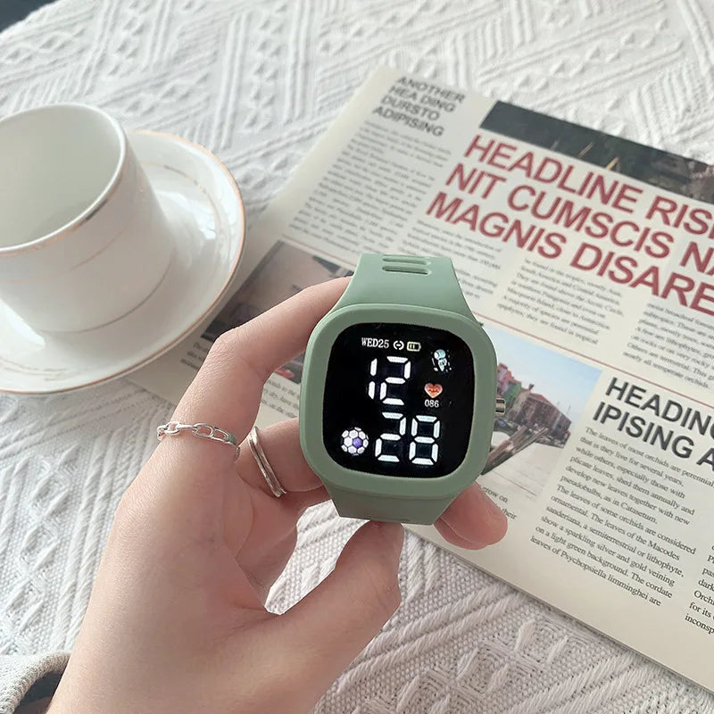 Unisex LED Digital Sports Watch Big Dial Waterproof Silicone
