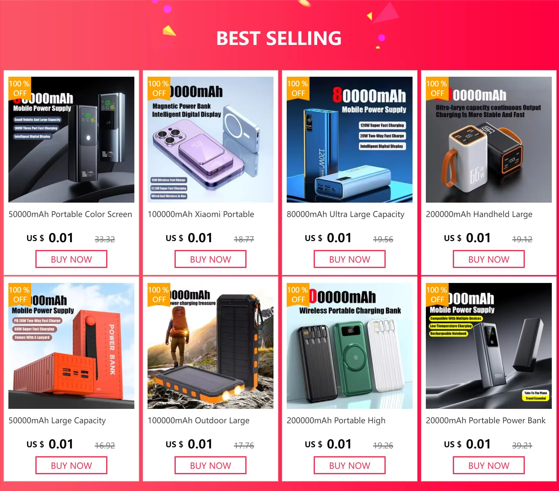 Xiaomi 50000mAh Large Capacity Portable Charging Power Bank With 6 Interfaces Supporting 120W Fast Charging Suitable For iPhone