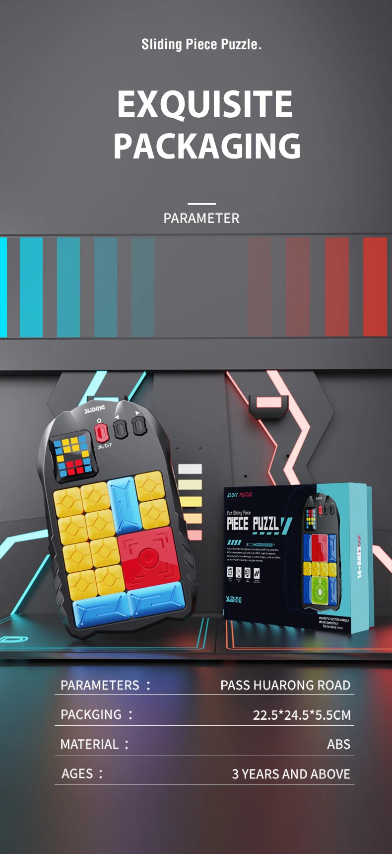 Huarong Road Magnetic Sliding Puzzle – Logical Thinking Brain Training Game for Kids