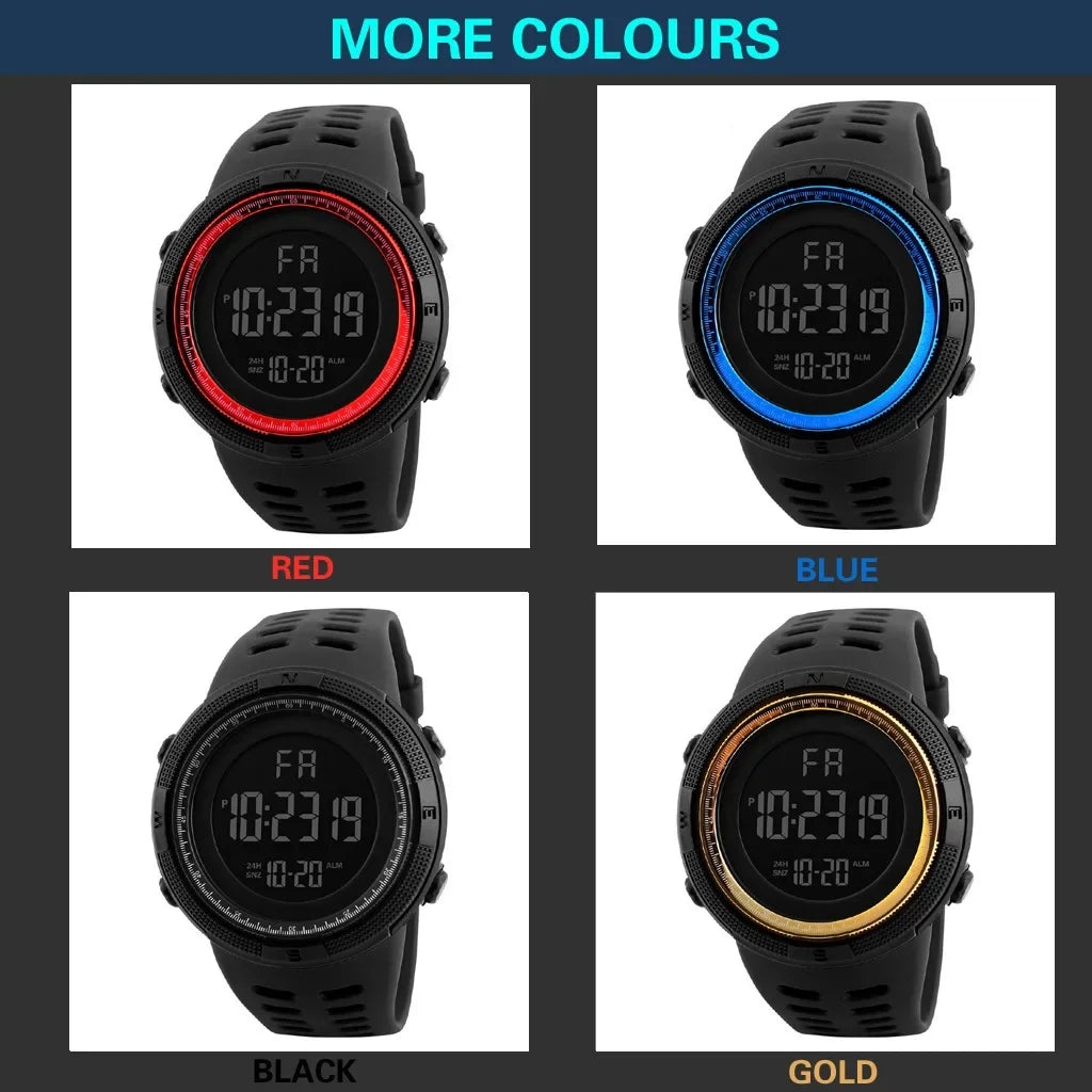 YIKAZE Y01 Military Digital Sports Watch – Waterproof Multifunction Men’s Electronic Wristwatch