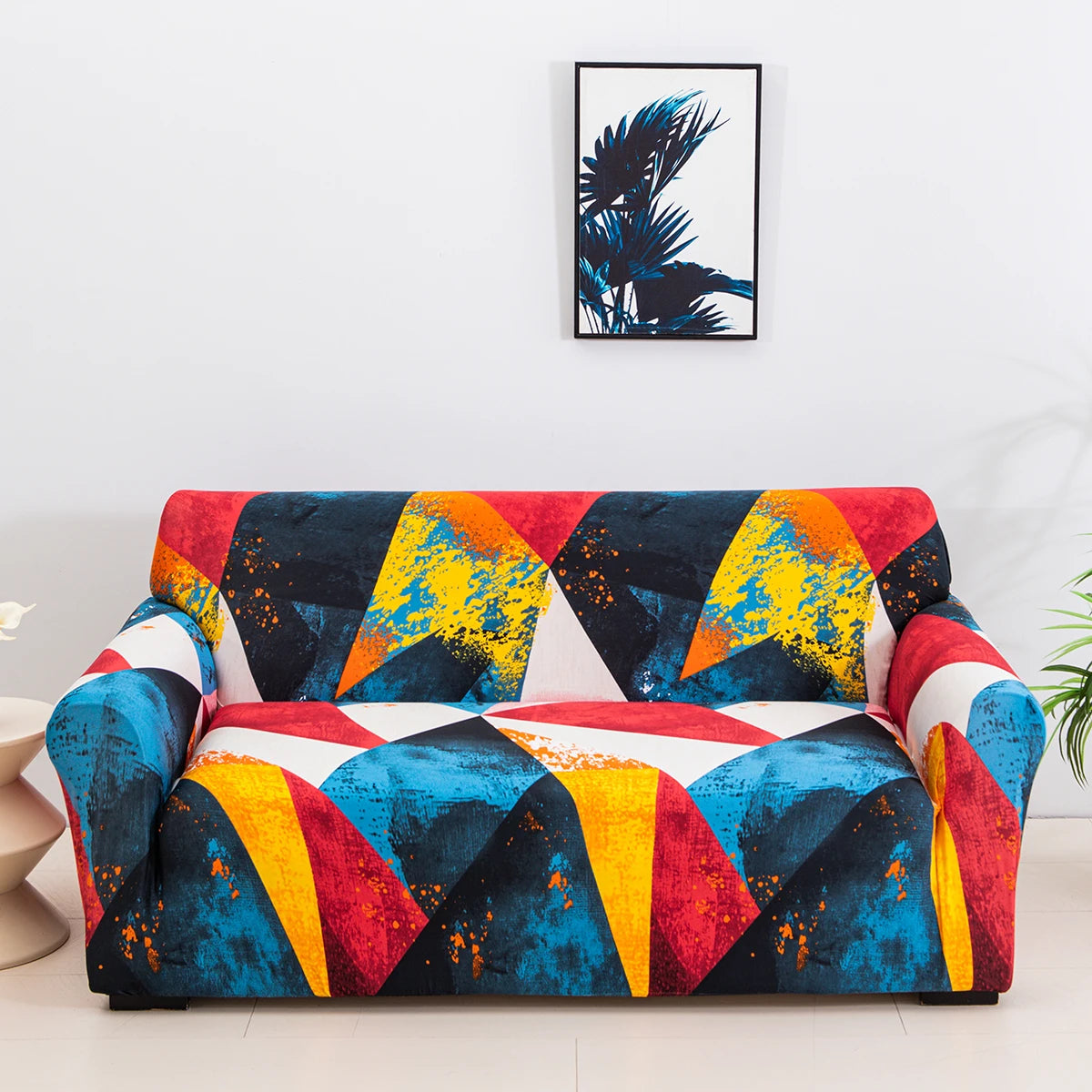 Floral Stretch Sofa Cover – Elastic Furniture Protector for Home & Office