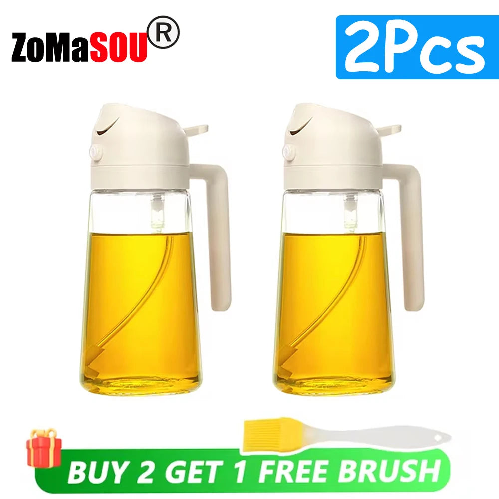 2-in-1 Oil Sprayer & Pourer Bottle for Cooking and BBQ